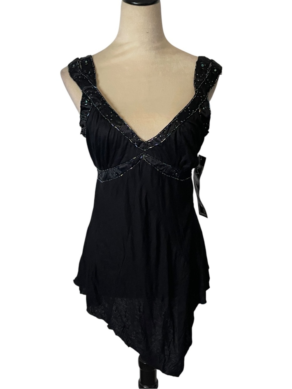 Y2K Deadstock NOSTALGIA Beaded Asymmetric Top M